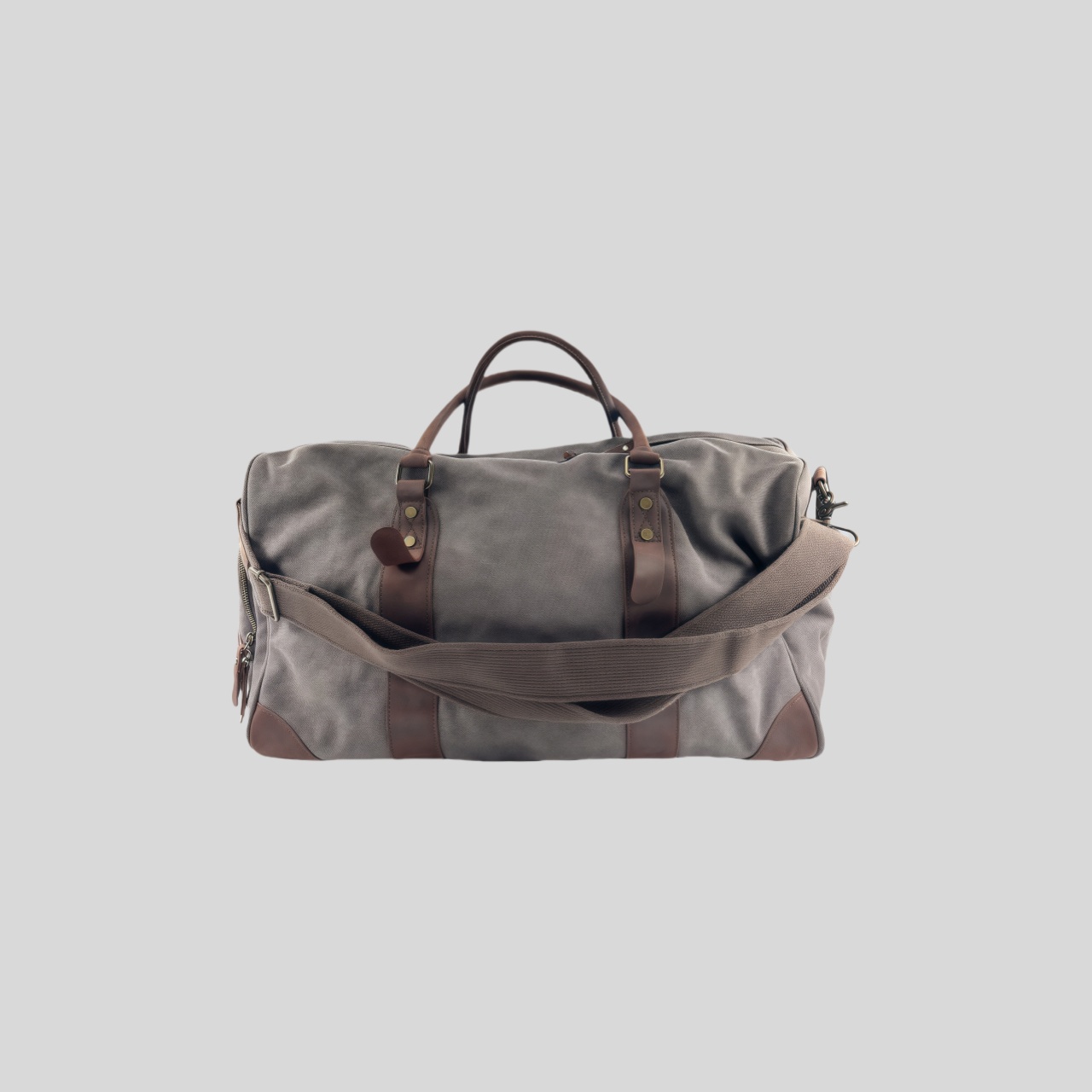 Borsone da sport o viaggio con porta scarpe in Canvas e Pelle Invecchiata Cod.161