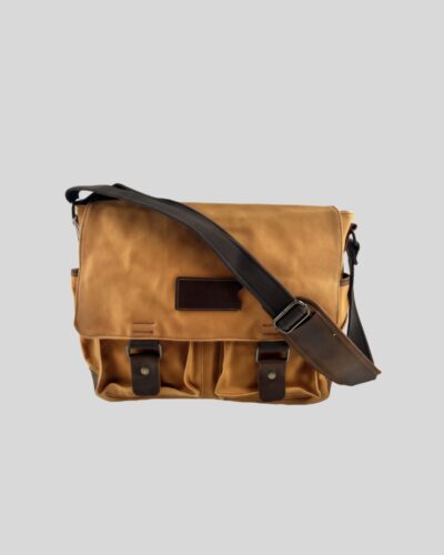 Borsa  da Uomo a Tracolla in Canvas e Pelle Invecchiata Cod.164