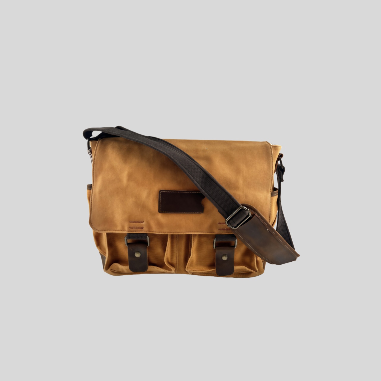 Borsa  da Uomo a Tracolla in Canvas e Pelle Invecchiata Cod.164